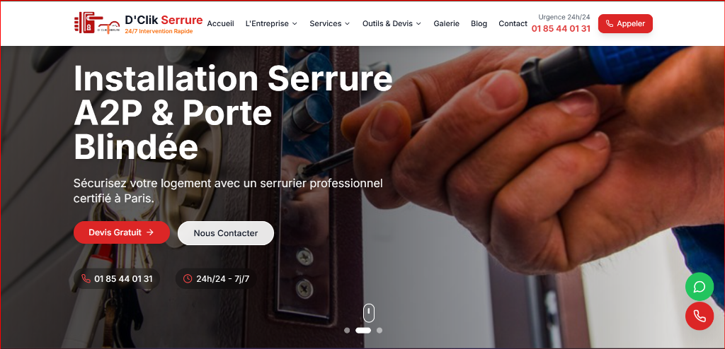 Site Web - Dclik Serrure